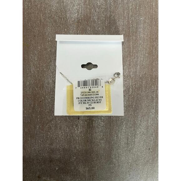 Giani Bernini Sterling Silver Multi-Color Burst Necklace - Picture 2 of 2